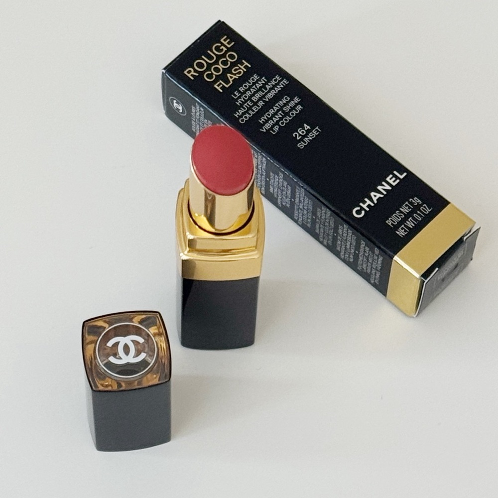 NWT Chanel Rouge Coco Flash Hydrating Vibrant Shine Lip Colour, 264 Sunset